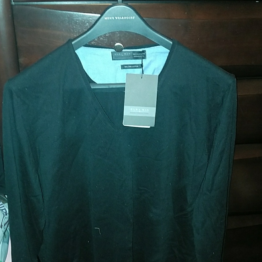 Top zara man black  fine cotton